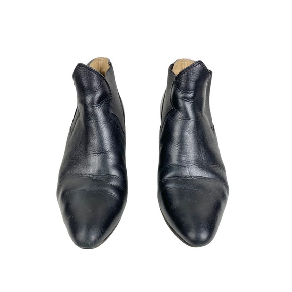 Acne Studios Alma Mid Heel Pull On Leather Ankle Boots in Black 39 - Picture 4 of 15